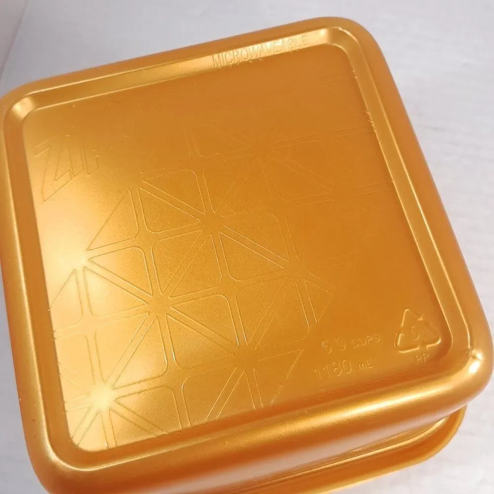 Ziploc‎ plastic Containers Gold Medium Square 5 cup x3 Limited Edition Holiday